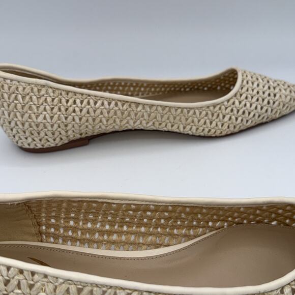 Sam Edelman Wanda Pointed Toe Ivory Woven Flat Womens Size 9M New No Box - Picture 9 of 12